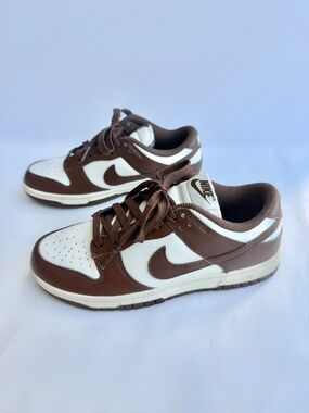 Nike Dunk Low Brown White Leather Sneakers Size 6